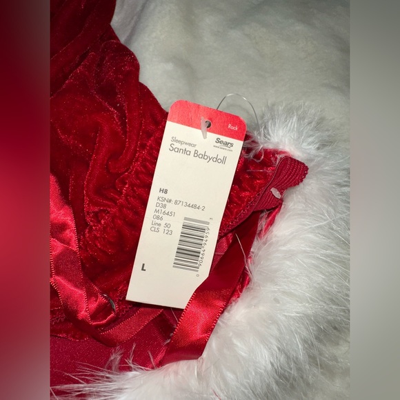 Sears sleepwear women’s red Santa Babydoll set. New with tags. Size large - Picture 5 of 7